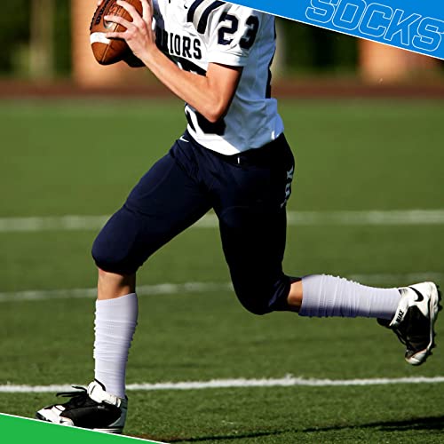 Jeere 6 Pairs Scrunch Football Socks Extra Long Padded Knee High Socks Athletic Tube Scrunched Socks For Men Women Adults Youth Basketball Baseball Soccer, Black And White #TOP6