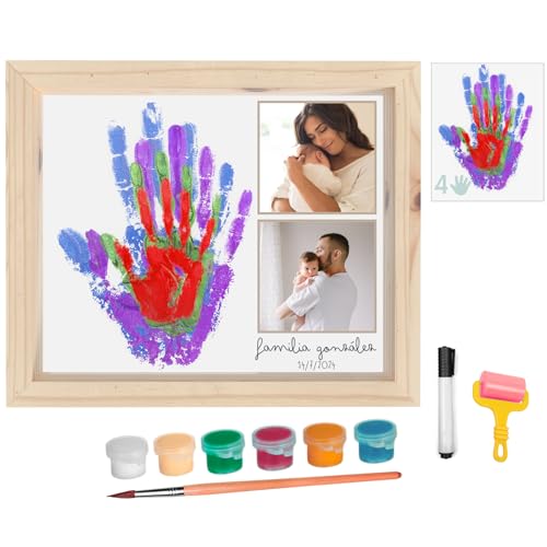 HuBorns - Kit Huellas Familia con Pinturas y Marco