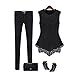 OFTEN® Women's Sexy Chic Lace Shirt Fashion Sleeveless Blouse Tops,Black,Small