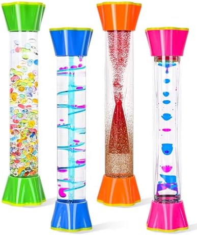 4-Piece Colourful Liquid Bubble Stress Relief Tubes Set - Soothin...