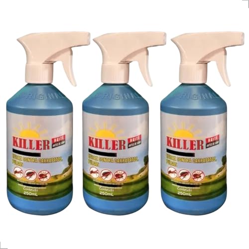 Kit 03 Spray de Pulgas e Carrapatos Para Pulgas, Carrapatos e Sarna - Aplicação para cães, gatos e A