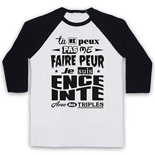 T-Shirt Grossesse Triplés Manches 3/4 pour Atténuer le Stress avec Humour et Confort