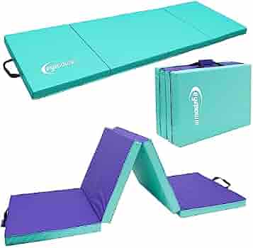 Eyepower Tapis Gymnastique Pliable 300x100x5 Cm – Mousse EPE, Housse PVC, Poignée, Pour Sport Et Jeux