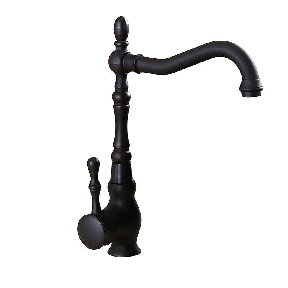 Mitigeur d'évier en laiton massif noir antique au design rétro haut de gamme