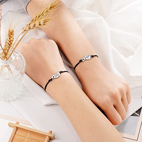 Image of Young & Forever Gift Fashion Long Distance Touch Gold Silver Rose Gold Couples Friendship Best Friend hand Couple matching Mens Magnetic Magnet bracelets for Women /Girls Silver bracelet for Men /Boys