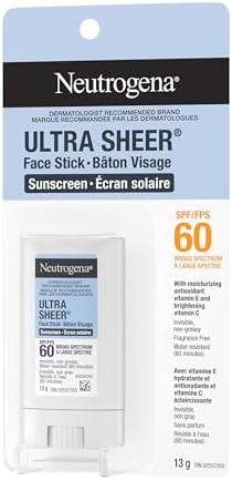 Neutrogena Ultra Sheer Face Stick Sunscreen SPF 60, Sensitive Skin Care, Mess-Free Broad Spectrum Sun Protection, Water Resistant Travel Size Sunscreen for Face, Oxybenzone-Free, 13 g — view 5