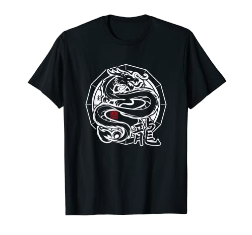 Dragon Chinese Zodiac Sign Lunar New Year Tribal Design T-Shirt