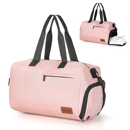 Romon Sac de Sport 22L Rose avec Compartiment Chaussures, Imperméable Sac Voyage Multifonctionnel, Bandoulière Réglable Ou À Main, pour Gym Et Weekend