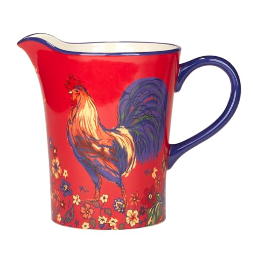 Certified International Morning Rooster 112 oz. Pitcher, 10.75" x 6.75" x 8.75" by Certified International - Used condition - US$19.97