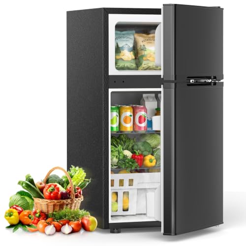 Image of COWSAR Mini Fridge with Freezer, 3.2 Cu.Ft Mini Refrigerator, 2-Door Small Refrigerator for Bedroom, Energy-efficient Compact Fridge for Dorm, Office, Apartment - Food & Drink Storage