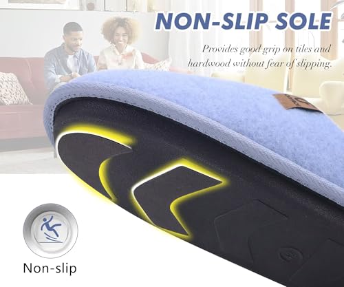 Image of COFACE Mens Cozy Memory Foam Scuff Slippers Casual Slip On Warm House Shoes Indoor /Outdoor Sandal Slippers With Arch Support Rubber Sole Size 7-15