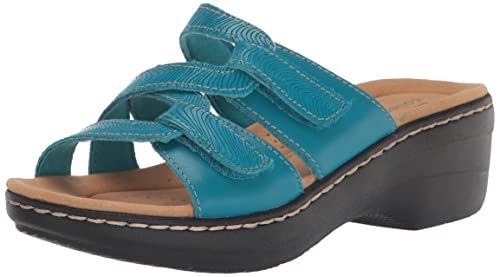 Clarks Women's Merliah Karli Heeled Sandal, Turquoise Leather, 10 #TOP18