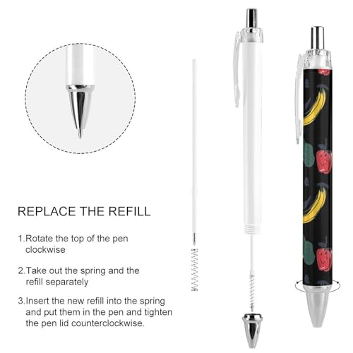 Bolígrafos de plátano Broccoli retráctiles de punta fina 0.5mm para oficina y escuela en pack de 4 4
