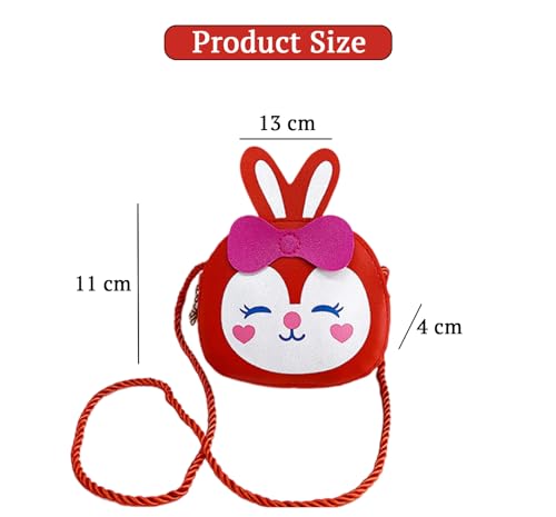Image of SYGA Children Rabbit & Bow Sling Messenger Bag Coin Bag Cartoon Backpack PU Leather Kitten Handbag for Toddlers Kids