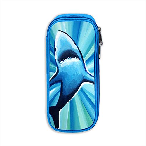 Preisvergleich Produktbild Shark Pencil Pen Case Beuteltasche Student Stationery Office Kosmetische Schminktasche Aufbewahrung Blau