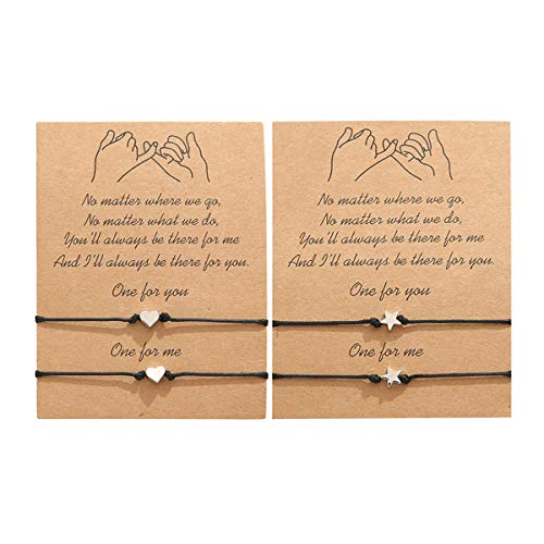 FUTIMELY Pinky Promise Bracelet for Couples Her Him,Forever Best Friend Bracelet for 4