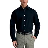 Haggar Mens Premium Comfort Classic Fit Wrinkle Resistant Dress Shirt Black