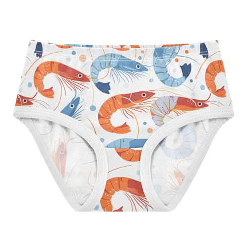 Wusikd Cartoon Shrimps Girls' Underwear Cotton Girls Briefs Soft Toddler Underwear 2T