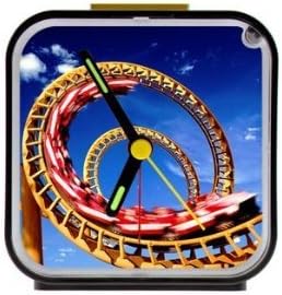 Home Decor Personalized Roller Coaster Custom Square Black Alarm Clock