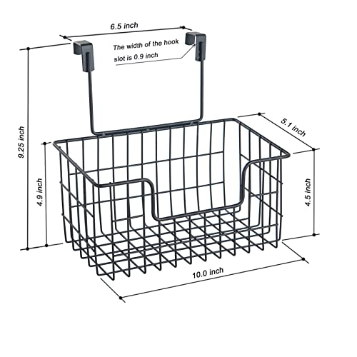 Junchu Cherry 2 Pack The Cabinet Door Organizer,Hanging Wall Mount Storage Wire Basket, Grid Storage Basket For Kitchen,Cabinet,Bathroom,Pantry,Black #TOP2