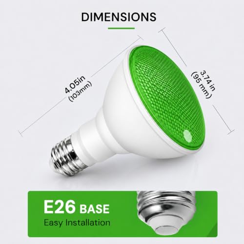 Image of L LOHAS LED Green Christmas Flood Light Bulbs, PAR30 Flood Light Outdoor