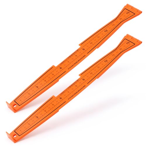 2 Pcs Foldable Fish Measuring Boards, Folding Fishing Rulers Unfolded 32 Inch Bump Board Fishing Rulers Folded to 16 Inch, Easy to Read, Portable Fish & Crab Measure Devices for Boat, Kayak, Orange