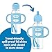 Dr. Brown's Milestones Narrow Sippy Straw Bottle, Spill-Proof with 100% Silicone Handles and Weighted Straw, 8 oz/250 mL, Blue, 6m+