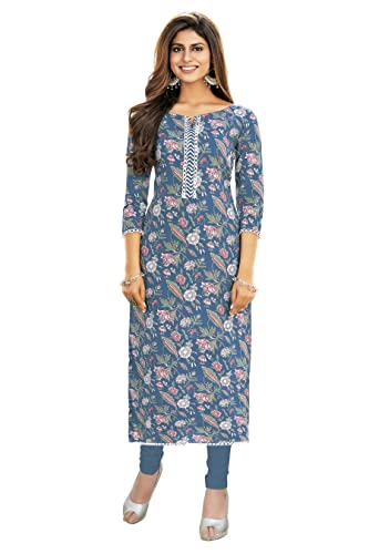 Image of Miraan Women's Cotton Regular Fit Casual Readymade Regular Kurti (Sankurti288)
