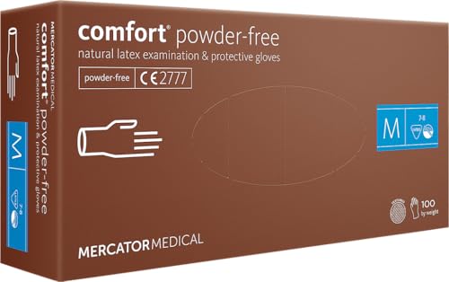 100 unidades Comfort PF, guantes de látex sin polvo, talla L
