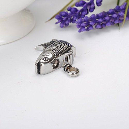 Cremation Urn Jewelry Waterproof Fish Urn Pendant Memorial Remains Ashes Keepsake Necklace #TOP1