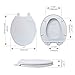 WSSROGY Round Toilet Seat with Lid, Slow Close Seat and Cover, Including Two Sets of Parts, Fit All Standard Round Toilet, Quiet Close, Plastic, White