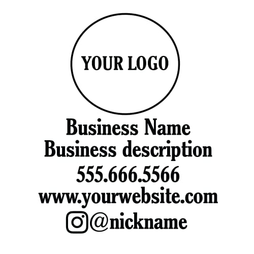 Business Custom Sticker, Your Logo, Description, Contact Phone, Website, Social Name Titles - Custom Sticker Vinyl - Car Decal #TOP2