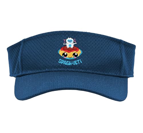 Spagh-Yeti I Spaghetti Sweet Kawaii Yeti Bigfood Manga Sport Sun Visor, Youth, One Size, Navy
