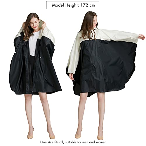 Anyoo Poncho de chuva impermeável leve reutilizável jaqueta com capuz para atividades ao ar livre (p