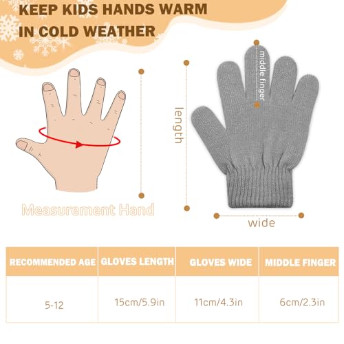 Image of ONESING 16 Pairs Kid Gloves Knitted Children Gloves Bulk for Boys Girls - Stylish and Snug Winter Accessories