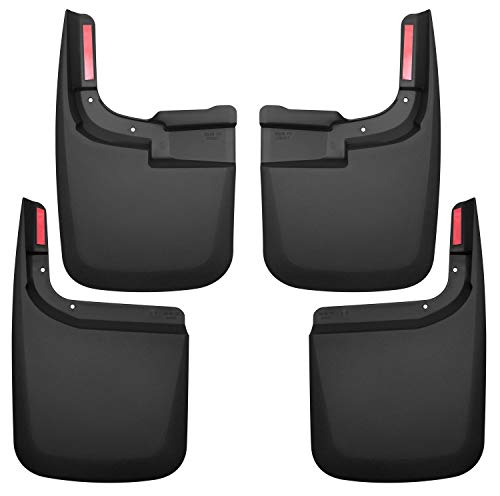 Husky Liners Custom Mud Guards | Fits 2017-2026 Ford F-250 & F-350 w/Single Rear Wheels & w/o OEM Fender Flares | Rear Set, 2-pc Black - 58466