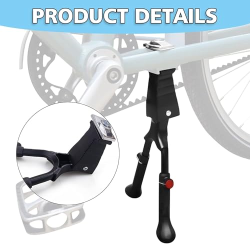 BALINGE Double Leg Bike Kickstand Center Mount Bicycle Stand Aluminium Kick Stand Fits For 22/24/26/28/29 Inch Mountain & Road Bike,Height Adjustable Bike Kickstand,Black - Thumbnail 4