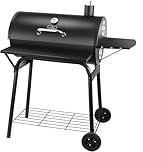 Charcoal Grills Outdoor BBQ Grill 30INCH Barrel Charcoal Grill with Side Table, 627 Square Inches, Outdoor Backyard Camping Picnics, Patio and Parties, Black by DNKMOR
