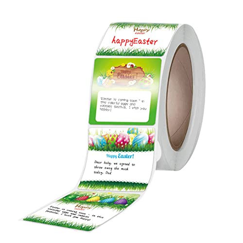 Oeufs de Pâques Dessin animé Décoration Autocollants Autocollants Ambiance de Vacances Décoration Amovible 200 pcs/rouleau Playlists Créer, vert, taille unique