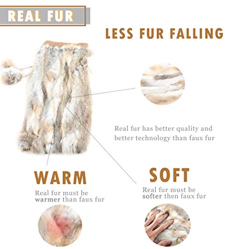 Image of Fur Story Fur Leg Warmers Real Fur Rabbit Winter Leggings Boot Toppers for Women