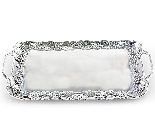 Arthur Court Designs Metal Aluminum Grape Decorative Serve Ware Serving Tray / Platter 21 Inch X 10 Inch #TOP3