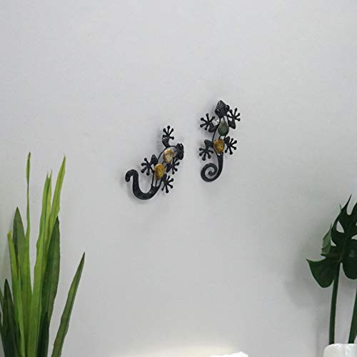 LIFFY 2pcs Metal Lizard Garden Wall Decor for Home and Outdoor Statues Fence Hanging Art Sculptures - Thumbnail 6