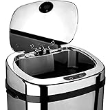 Dihl Rectangle 30L Stainless Steel Auto Sensor Kitchen Waste Dust Bin Automatic Motor BLACK - Image 2