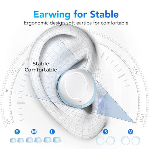 Kopfhörer Kabellos Bluetooth, Bluetooth Kopfhörer 5.3 In Ear Kopfhörer mit 4 ENC Noise Cancelling Mikrofon, 2024 Neue Kopfhörer Kabellos 60H Tiefer Bass, IPX8 Wasserdicht Ohrhörer Weiß – Bild 4