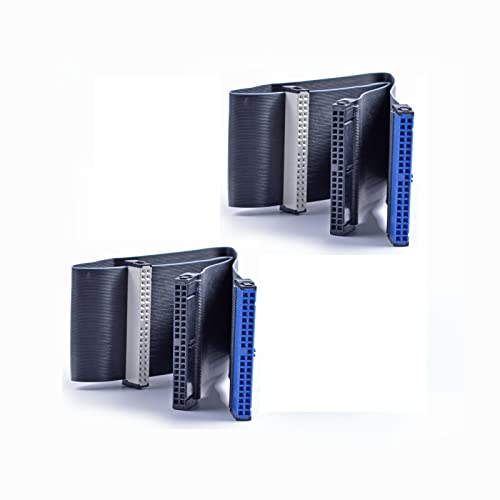 YEGAFE 2PCS 40-Pin 80 Wire UDMA 66/100 IDE 2 Drive Cable,Compatible with DVD, CD, PC 43cm/16.9in