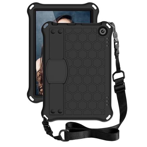 Étui Kindle Fire HD8 2020 pour enfant housse noire antichoc EVA avec poignée et support