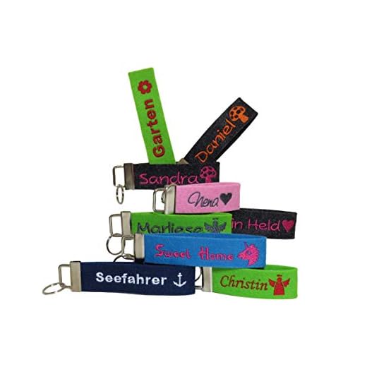 Schlüsselanhänger personalisiert - individuell bestickt - Filzanhänger Glücksbringer Geschenk
