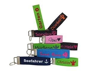 Schl&uuml;sselanh&auml;nger mit Name oder Spruch personalisiert - individuell bestickt - Filzanh&auml;nger Gl&uuml;cksbringer Schulanfang Geschenk