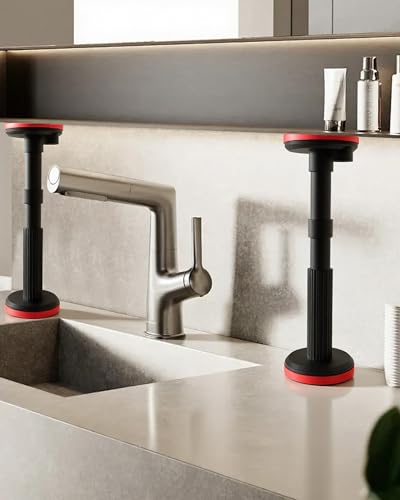 Zevmi Teleskopstützen Höhenverstellbar 18-45cm: 2 Stück Teleskop-Stützstange Verstellbar Stützsystem 400 Kg Gewichtskapazität Teleskopstütze für Schrank Waschbecken Sofa