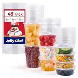 Deli Food Storage Containers 3 Sizes Plastic Containers with Lids-48 Set